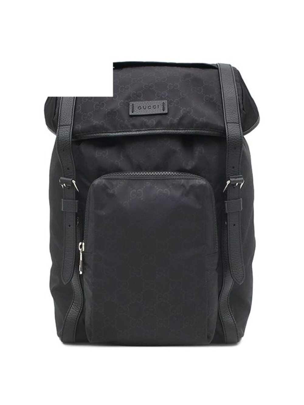 Gucci Backpack GG Nylon Guccissima Black Silver